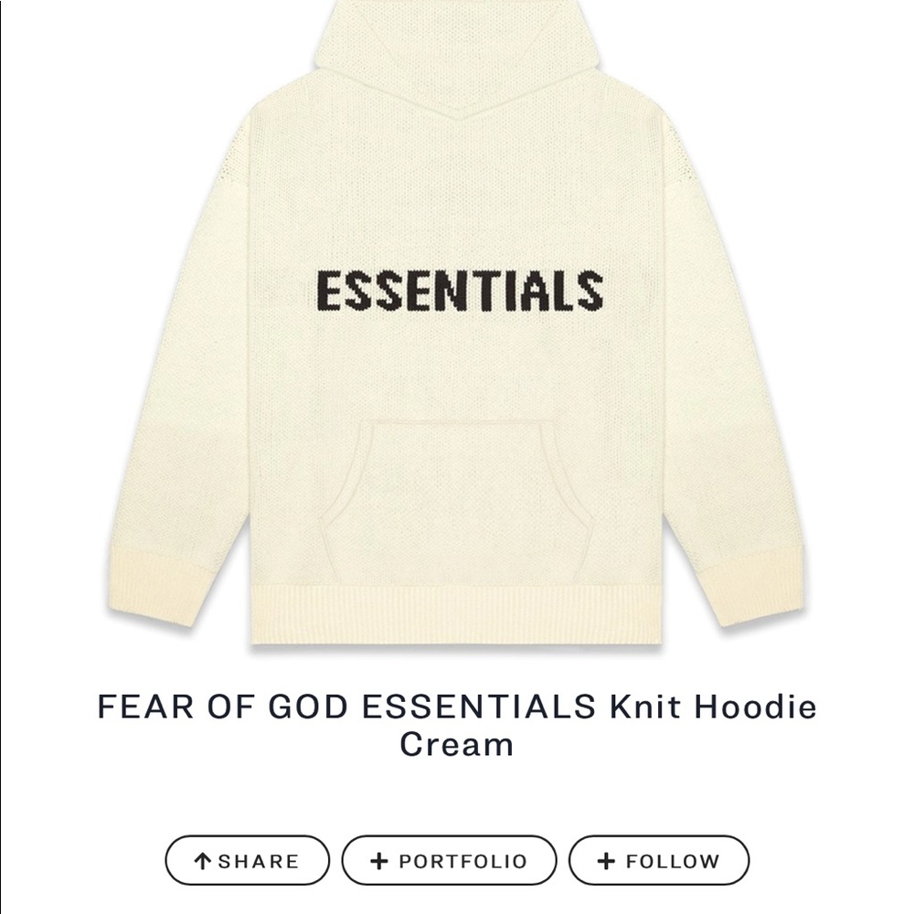 Fear of God Essentials Knit Hoodie Cream